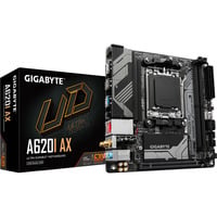 GIGABYTE A620I AX, Scheda madre Nero, VRM digitale a 5+2+1 fasi, fino a 6400MHz DDR5 (OC), 1xPCIe 4.0 M.2, Wi-Fi 6E, LAN 2.5GbE, USB 3.2 Gen 2, AMD, Socket AM5, AMD Ryzen 7000 Series, Socket AM5, 96 GB, DDR5-SDRAM