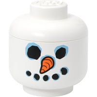 Room Copenhagen Testa contenitore LEGO "Snowman", grande, Scatola di immagazzinaggio bianco