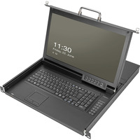 Digitus Console KVM LCD HD modulare con TFT 17" 1 porta VGA, Switch KVM Nero
