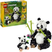 LEGO Creator 3 in 1 31165 Animali Selvatici: Famiglia di Panda Giocattolo, Si Trasforma in Pinguino e Orca, Idea Regalo 8+, Giochi di costruzione Si Trasforma in Pinguino e Orca, Idea Regalo 8+, Set da costruzione, 8 anno/i, Plastica, 626 pz, 814 g