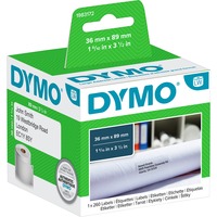 Dymo LW etichette per indirizzi grandi | 36 mm x 89 mm | rotolo da 2600 etichette facilmente staccabili | autoadesive | per etichettatrici LabelWriter | originali Bianco, Etichetta per stampante autoadesiva, Carta, Permanente, Rettangolo, LabelWriter