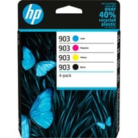 HP Confezione da 4 cartucce di inchiostro nero, ciano, magenta, giallo originali 903 ciano, magenta, giallo originali 903, Resa standard, Nero, Ciano, Magenta, Giallo, Inchiostro a base di pigmento, Inchiostro a base di pigmento, 12,4 ml, 4,5 ml