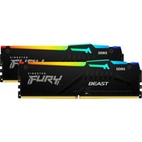 Kingston FURY FURY Beast 64 GB 5600 MT/s DDR5 CL40 DIMM (Kit da 2 moduli) RGB, Memoria Nero, 64 GB, 2 x 32 GB, DDR5, 288-pin DIMM