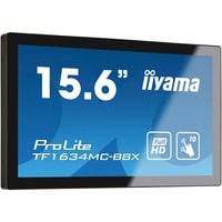 iiyama ProLite TF1634MC-B8X Monitor PC 39,6 cm (15.6") 1920 x 1080 Pixel Full HD LED Touch screen Multi utente Nero, Public Display Nero, 39,6 cm (15.6"), 1920 x 1080 Pixel, Full HD, LED, 25 ms, Nero