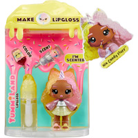 MGA Entertainment Yummiland Lip Gloss Doll Series 2- Cotton Candy (Nia Candy Fluff), Bambola Mini bambola, Femmina, 4 anno/i, 100 mm, Multicolore