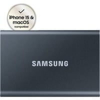 Samsung Portable SSD T7 2 TB USB tipo-C 3.2 Gen 2 (3.1 Gen 2) Grigio, Disco a stato solido grigio, 2 TB, USB tipo-C, 3.2 Gen 2 (3.1 Gen 2), 1050 MB/s, Protezione della password, Grigio