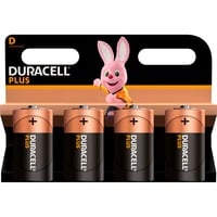 Duracell Plus D, Batteria Batteria monouso, D, Alcalino, 4 pz, Scatola da appendere, Cilindrico