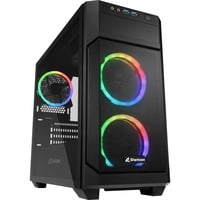 Sharkoon V1000 RGB Micro Tower Nero, Chassis Tower Nero, Micro Tower, PC, Nero, micro ATX, Mini-ITX, Giocare, Multi