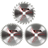 EINHELL Set di lame per sega circolare HM, Ø 250 x 30mm, 3,2mm, 24 denti / 42 denti / 60 denti, Impostare la lama per sega 