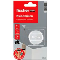 fischer GOW Ganci adesivi Multipack, 3 pezzi, Gancio bianco