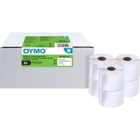 Dymo LW etichette originali grandi per spedizioni | 54x101 mm | 6 rotoli da 220 etichette facili da staccare (1.320 pezzi) | autoadesive | per etichettatrici LabelWriter Bianco, Etichetta per stampante autoadesiva, Carta, Permanente, Rettangolo, LabelWriter