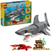 LEGO Creator 3 in 1 Squalo Selvaggio con forziere del tesoro, Giochi di costruzione 