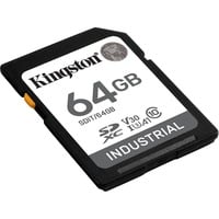 Kingston 64G SDXC Industrial pSLC, Scheda di memoria Nero, 64 GB, SDHC, Classe 10, UHS-I, 100 MB/s, 80 MB/s