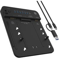 ICY BOX IB-2913MCL-C31 USB 3.2 Gen 2 (3.1 Gen 2) Type-C Nero, Docking station Nero, HDD, SSD, SATA, Seriale ATA II, Serial ATA III, 2.5,3.5,M.2, USB 3.2 Gen 2 (3.1 Gen 2) Type-C, Nero, Plastica