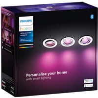 Philips Hue White Ambiance Adore bagno faretti da incasso e da appoggio (confezione da 3), Luce LED argento