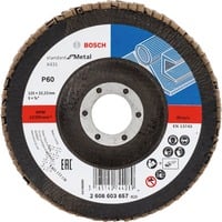 Bosch Disco lamellare X431 Standard per metallo, Ø 125mm, K60, Mola abrasiva 