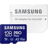 Samsung MicroSD PRO Plus 128 GB, Scheda di memoria blu, 128 GB, MicroSDXC, Classe 10, UHS-I, 180 MB/s, 130 MB/s