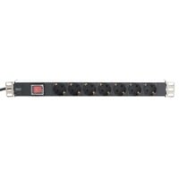 Digitus DN-95402 prolunghe e multiple 2 m 7 presa(e) AC Nero, Ciabatta Nero, 2 m, 7 presa(e) AC, Alluminio, Nero, 250 V, 50 - 60 Hz