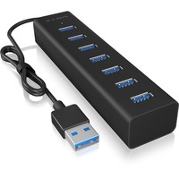 ICY BOX IB-HUB1700-U3 USB 3.2 Gen 1 (3.1 Gen 1) Type-A 5000 Mbit/s Nero, Hub USB Nero, USB 3.2 Gen 1 (3.1 Gen 1) Type-A, USB 3.2 Gen 1 (3.1 Gen 1) Type-A, 5000 Mbit/s, Nero, Alluminio, Access, Potenza