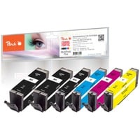 Peach PI100-379 cartuccia d'inchiostro 6 pz Compatibile Resa elevata (XL) Nero, Ciano, Magenta, Giallo Resa elevata (XL), Nero, Ciano, Magenta, Giallo, 17 ml, 10 ml, 6 pz, Confezione multipla