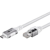 goobay Cavo Ethernet USB-C 3.2 Gen2 connettore > connettore RJ-45, Scheda di rete bianco
