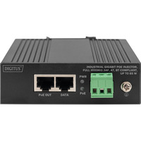 Digitus Iniettore Gigabit Ethernet PoE, Industriale, Iniettore PoE Nero
