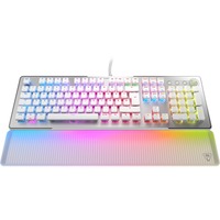 Turtle Beach Vulcan II Max tastiera Gaming USB Tedesco Bianco, Tastiera da gioco bianco/trasparente, Full-size (100%), Cablato, USB, Interruttore a chiave opto-meccanico, LED RGB, Bianco