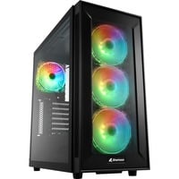 Sharkoon TG6M RGB Tower Nero, Chassis Tower Nero, Tower, PC, Nero, ATX, micro ATX, Mini-ITX, Giocare, Multi