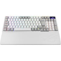 ASUS ROG Azoth 96 HE, Tastiera da gioco bianco, Con cavo e senza cavo, USB + RF Wireless + Bluetooth, Magnetic-mechanical key switch, QWERTZ, LED RGB, Bianco