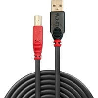 Lindy 42761 cavo USB USB 2.0 10 m USB A USB B 0,48 Gbit/s Nero, Rosso Nero, 10 m, USB A, USB B, USB 2.0, Maschio/Maschio, Nero, Rosso