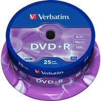 Verbatim VB-DPR47S2A DVD vergini, Supporti vergini DVD DVD+R, 120 mm, Fuso, 25 pz, 4,7 GB
