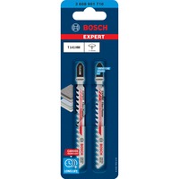 Bosch T 141 HM Lama per seghetto alternativo Carburo 2 pz, Lama per sega Lama per seghetto alternativo, Pannello in fibra di cemento, Plastica rinforzata con fibra di vetro, Cartongesso, Carburo, Nero, Rosso, Acciaio inox, 4,3 mm, 5 cm