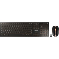 CHERRY DW 9100 SLIM tastiera Mouse incluso Universale RF senza fili + Bluetooth QWERTY Inglese US Nero, Set desktop Nero/Bronzo, Wireless, RF senza fili + Bluetooth, QWERTY, Nero, Mouse incluso