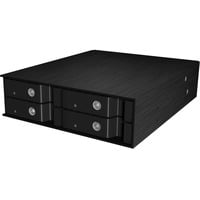 ICY BOX IB-2240SSK 13,3 cm (5.25") Vassoio per unità di memorizzazione Nero, Inquadramento Nero, 13,3 cm (5.25"), Vassoio per unità di memorizzazione, Nero, 2.5", SATA, SATA II, SATA III, Serial Attached SCSI (SAS), Alluminio