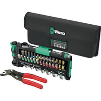 Wera Tool-Check Combi 1, con KNIPEX Cobra, Set di bit Nero/Verde