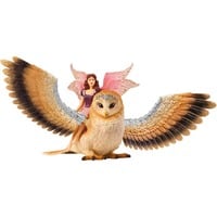 Schleich BAYALA Fata in volo su Glam-Owl, Gioco figura 5 anno/i, Sun Elves, Unicorns & Fairies, Multicolore, Plastica