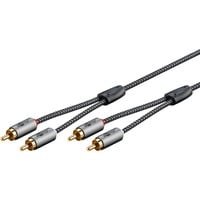 goobay Cavo stereo Cinch Plus Nero/Argento