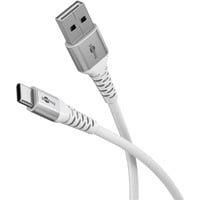 goobay Cavo tessile USB 2.0 supersoft, connettore USB-A > connettore USB-C bianco