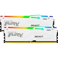 Kingston FURY FURY Beast 32GB 6400MT/s DDR5 CL32 DIMM (Kit da 2 moduli) White RGB EXPO, Memoria bianco, 32 GB, 2 x 16 GB, DDR5, 288-pin DIMM, Bianco