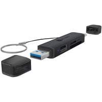 ICY BOX IB-CR203-CU3 lettore di schede USB 3.2 Gen 1 (3.1 Gen 1) Type-A/Type-C Nero Nero, MicroSD (TransFlash), MicroSDHC, MicroSDXC, SD, SDXC, Nero, 5000 Mbit/s, Alluminio, 2 TB, USB 3.2 Gen 1 (3.1 Gen 1) Type-A/Type-C