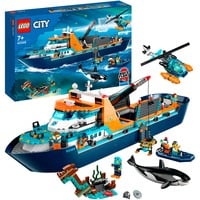 LEGO City 60368 Esploratore Artico, Grande Nave Giocattolo Galleggiante con Elicottero, Gommone, Sottomarino e Relitto Barca, Giochi di costruzione Grande Nave Giocattolo Galleggiante con Elicottero, Gommone, Sottomarino e Relitto Barca, Set da costruzione, 7 anno/i, Plastica, 815 pz, 2,66 kg