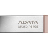 ADATA UR350 unità flash USB 64 GB USB tipo A 3.2 Gen 1 (3.1 Gen 1) Marrone, Chiavetta USB nichel/marrone, 64 GB, USB tipo A, 3.2 Gen 1 (3.1 Gen 1), 100 MB/s, Senza coperchio, Marrone