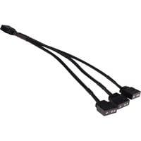 Alphacool Splitter a Y cavo aRGB 3 pin a 3x 3 pin, 15 cm, Cavo a Y Nero