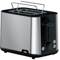 Braun HT101BI-HT1510BK 8 2 fetta/e 900 W Nero, Acciaio inox, Tostapane accaio/Nero, 2 fetta/e, Nero, Acciaio inox, Plastica, Acciaio inox, 900 W, 193 mm, 316 mm