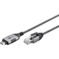 goobay Cavo adattatore Ethernet USB-C 3.2 Gen2 > RJ-45, Slim Nero/grigio