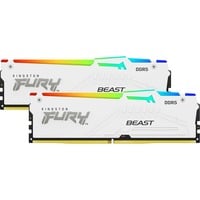 Kingston FURY FURY Beast 64 GB 5200 MT/s DDR5 CL40 DIMM (Kit da 2 moduli) White RGB XMP, Memoria bianco, 64 GB, 2 x 32 GB, DDR5, 288-pin DIMM
