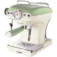Ariete 1389 Macchina da Caffè Espresso di Design - per Polvere e cialde ESE - filtro 1 e 2 tazze - Montalatte - 850 Watt - Linea Vintage - Verde, Macchina per espresso beige/verde chiaro, Macchina per espresso, 0,9 L, Caffè macinato, Cialde caffè, 850 W, Verde