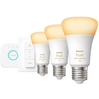 Philips Hue Starter kit: 3 lampadine connesse E27 (1100) + Hue Dimmer switch, Lampada a LED Philips Hue White ambiance Starter kit: 3 lampadine connesse E27 (1100) + Hue Dimmer switch, Bluetooth/Zigbee, LED, E27, A60, Bianco caldo, Bianco freddo, 2200 K