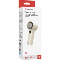 Verbatim Cool 'n' Go Ice Touch Argento, Bianco Ventilatore portatile bianco, Argento, Bianco, 1 ventola(e), Ventilatore portatile, 1 pz, 8 W, 3,7 V