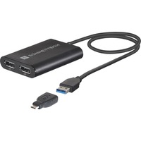 Sonnet USB3-DDP4K cavo e adattatore video USB tipo A 2 x DisplayPort Nero Nero, USB tipo A, 2 x DisplayPort, Maschio, Femmina, Dritto, Dritto